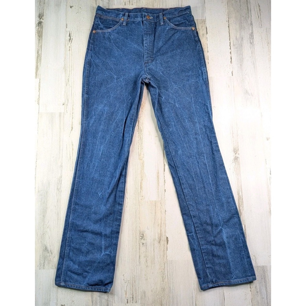 Vintage Wrangler Jeans Mens Fits 34x34 (Tag 36x36) Cowboy Cut 946DEN USA Made